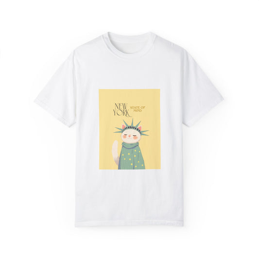 New York State of Mind Cat T-Shirt | Unisex Garment-Dyed Tee