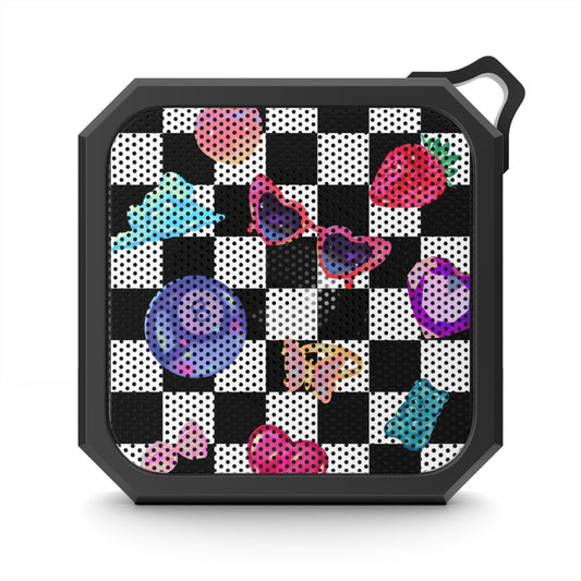Trendy Outdoor Bluetooth Speaker with Colorful Checkered Design