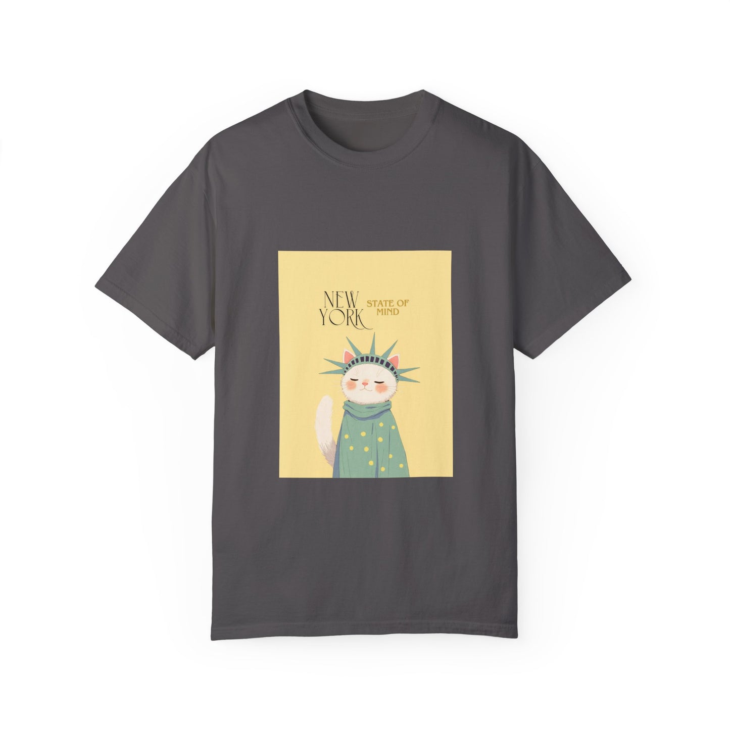 New York State of Mind Cat T-Shirt | Unisex Garment-Dyed Tee
